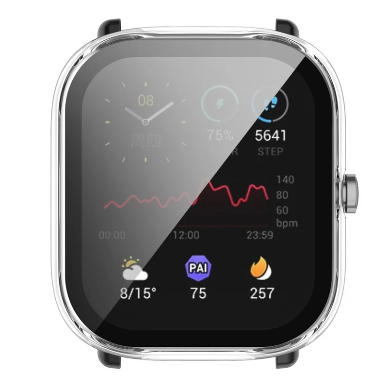 Super Schön Universell Amazfit Hülle mit Displayschutz in Plastik und Gehärtetes Glas