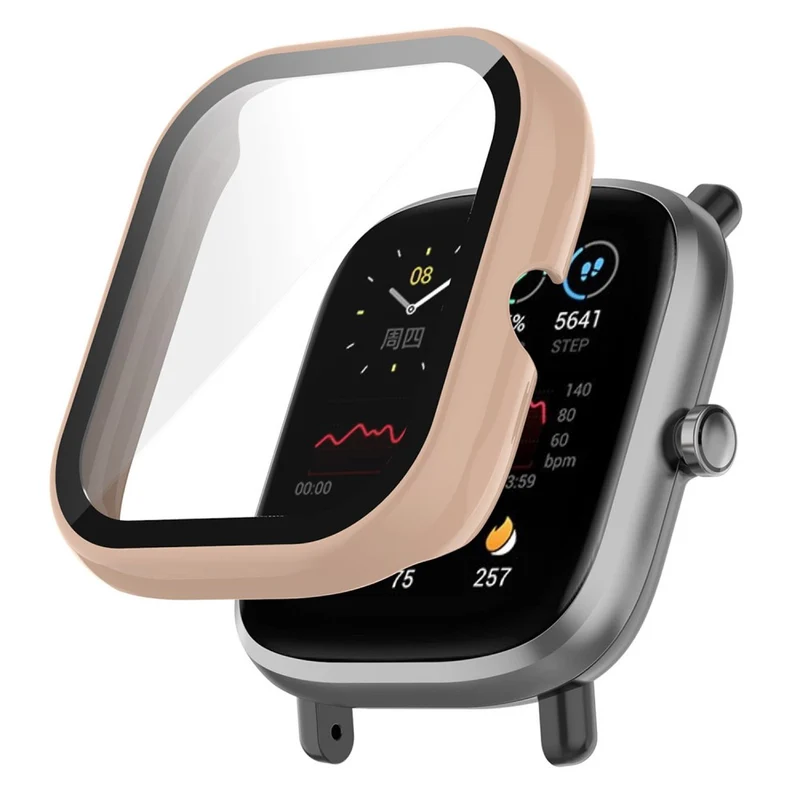 Super Schön Universell Amazfit Hülle mit Displayschutz in Plastik und Gehärtetes Glas
