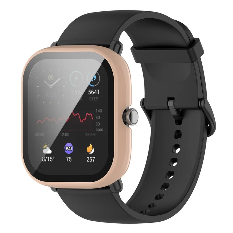 Super Schön Universell Amazfit Hülle mit Displayschutz in Plastik und Gehärtetes Glas