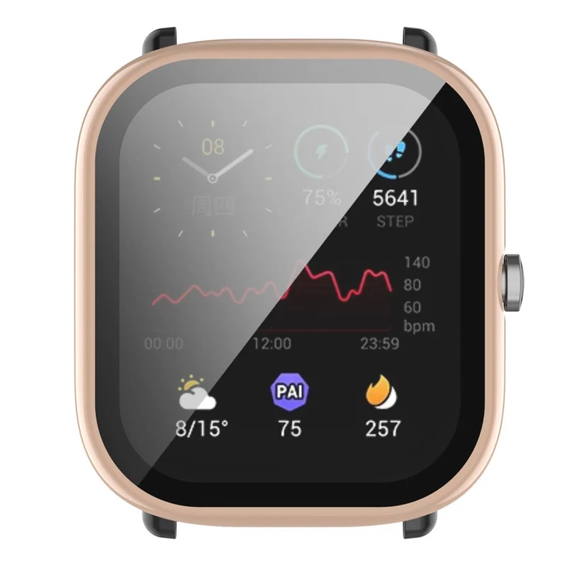 Super Schön Universell Amazfit Hülle mit Displayschutz in Plastik und Gehärtetes Glas
