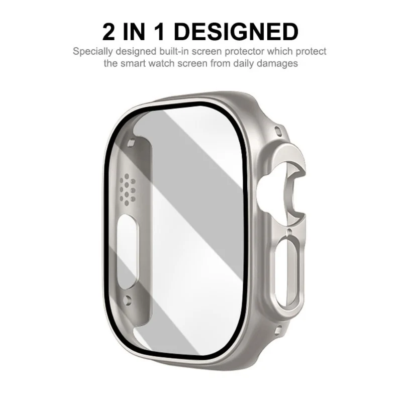 Mega Stylisch Apple Watch Ultra Hülle mit Displayschutz in Plastik und Gehärtetes Glas