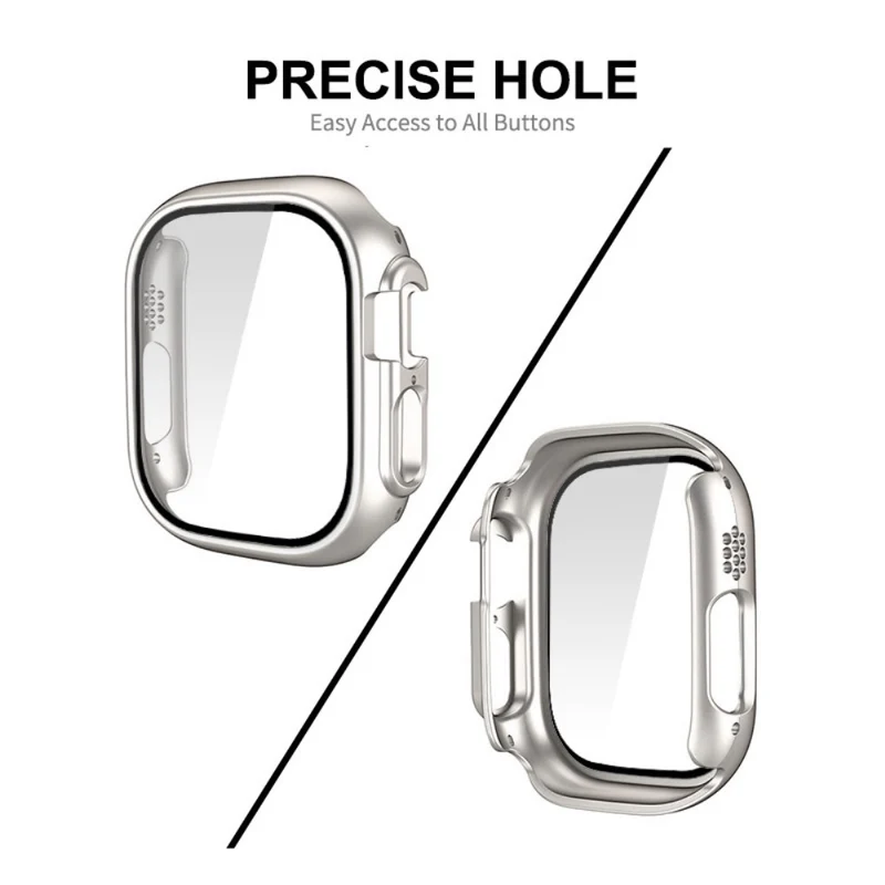 Mega Stylisch Apple Watch Ultra Hülle mit Displayschutz in Plastik und Gehärtetes Glas
