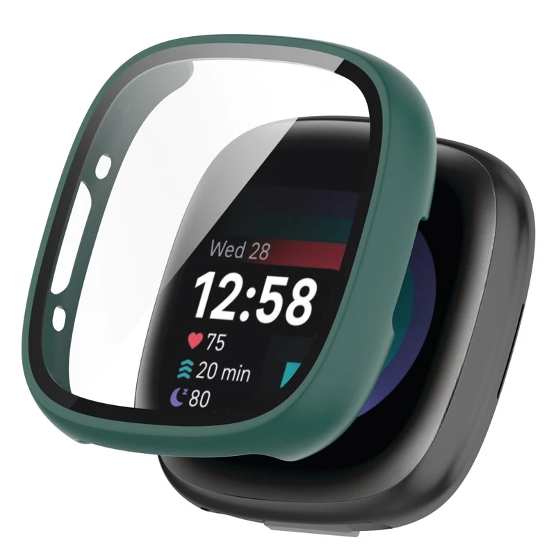 Unglaublich Gut Fitbit Sense 2 / Fitbit Versa 4 Hülle mit Displayschutz in Plastik und Gehärtetes Glas