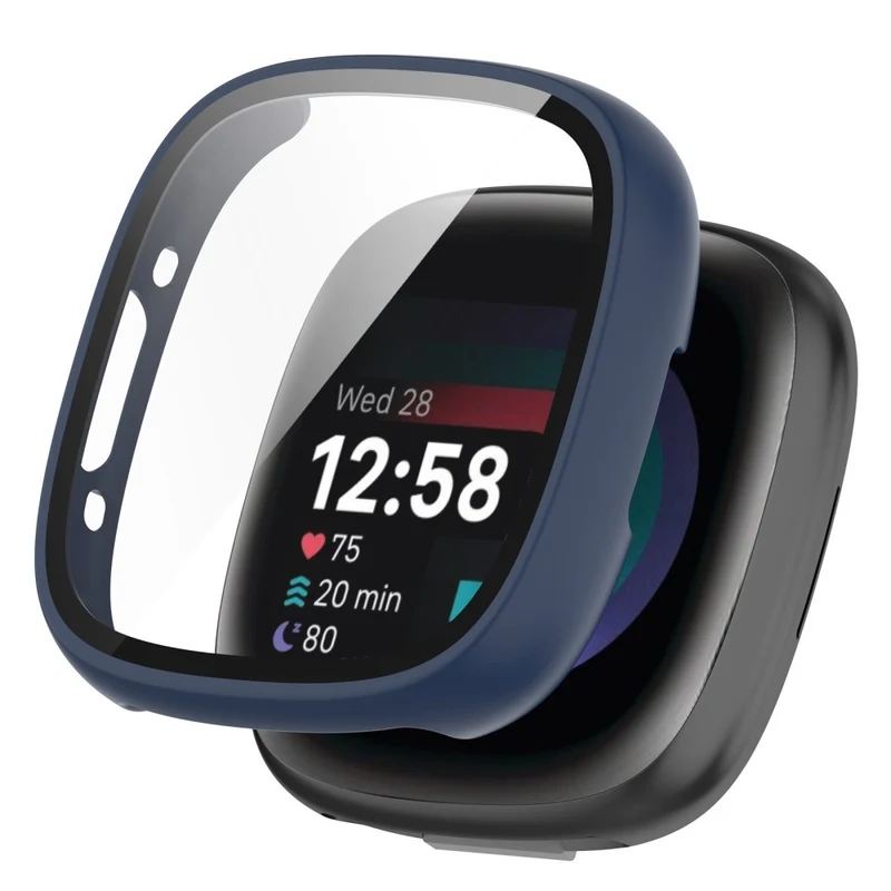 Unglaublich Gut Fitbit Sense 2 / Fitbit Versa 4 Hülle mit Displayschutz in Plastik und Gehärtetes Glas