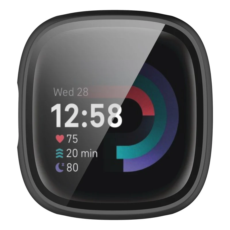 Unglaublich Gut Fitbit Sense 2 / Fitbit Versa 4 Hülle mit Displayschutz in Plastik und Gehärtetes Glas