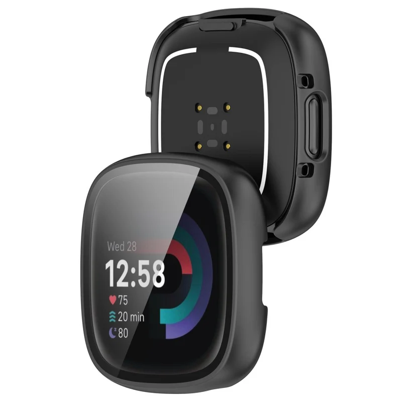 Unglaublich Gut Fitbit Sense 2 / Fitbit Versa 4 Hülle mit Displayschutz in Plastik und Gehärtetes Glas