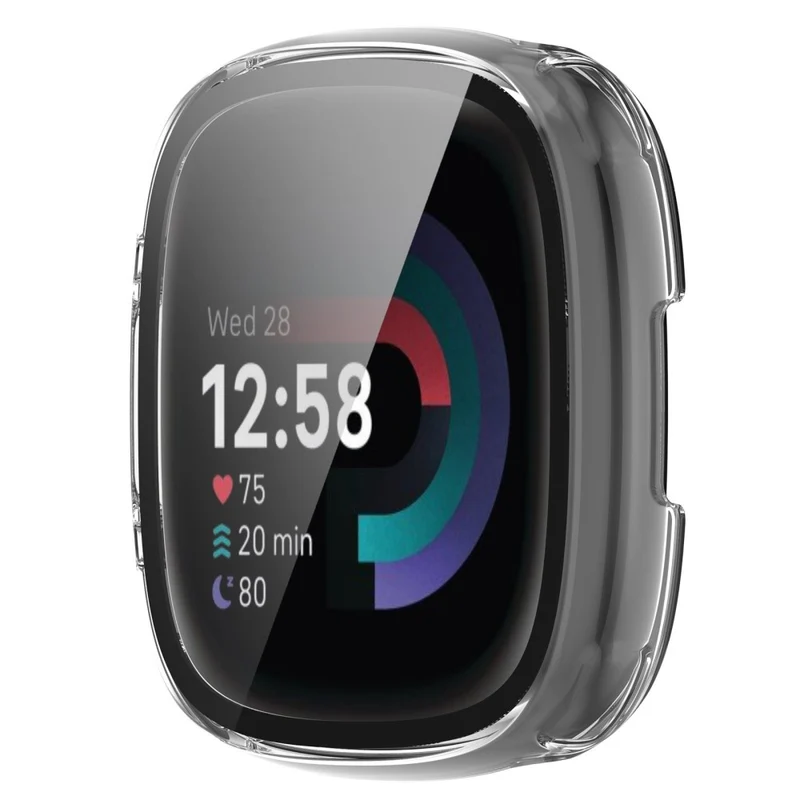 Unglaublich Gut Fitbit Sense 2 / Fitbit Versa 4 Hülle mit Displayschutz in Plastik und Gehärtetes Glas