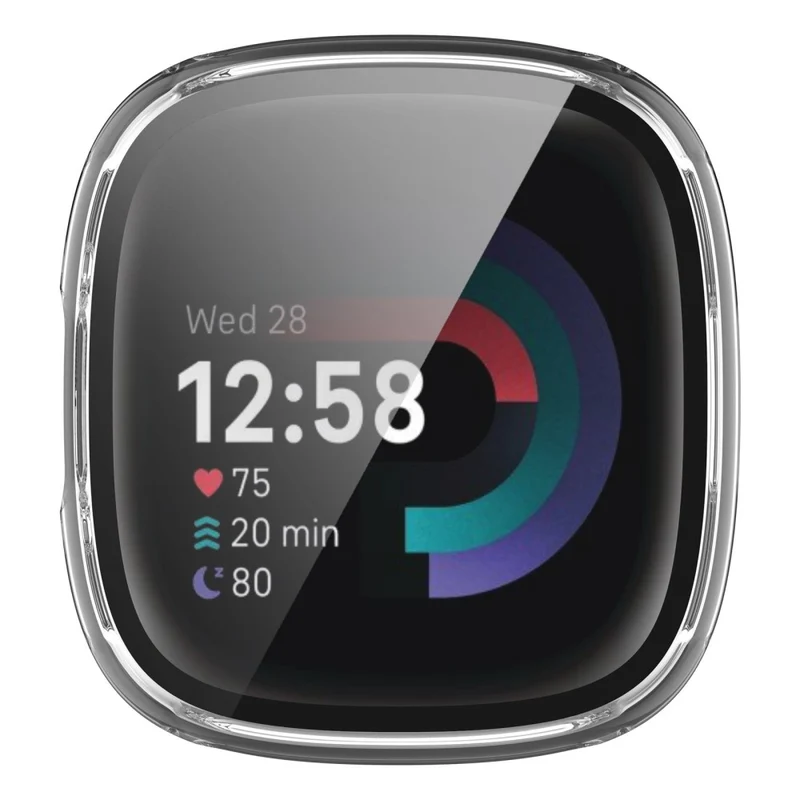 Unglaublich Gut Fitbit Sense 2 / Fitbit Versa 4 Hülle mit Displayschutz in Plastik und Gehärtetes Glas