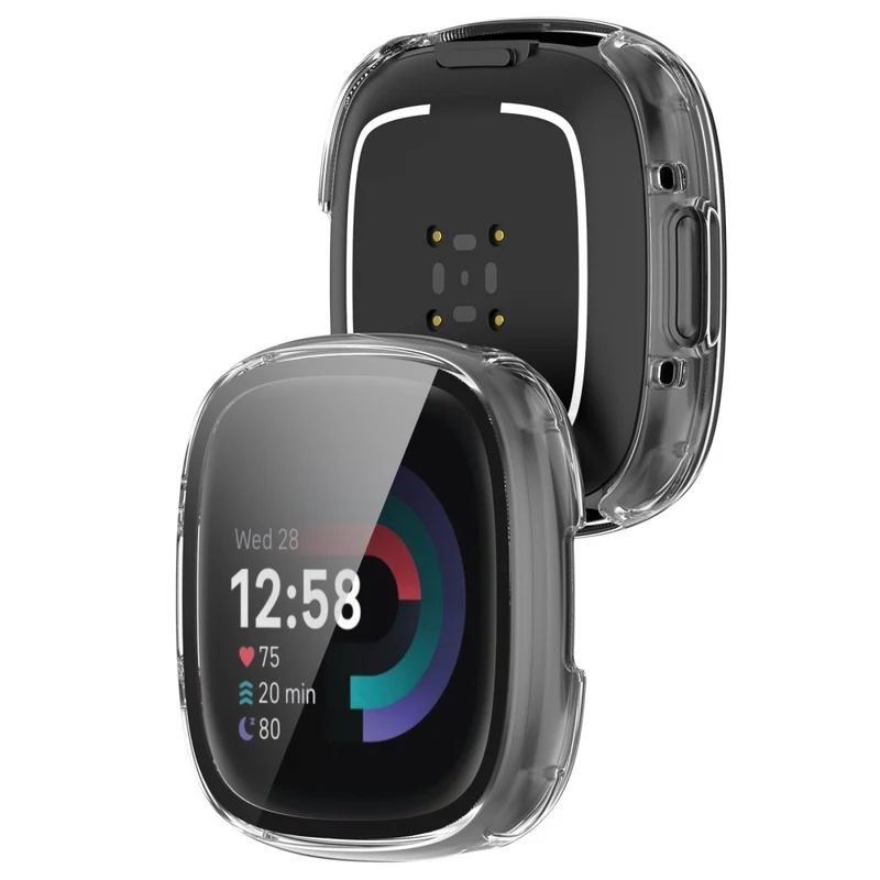 Unglaublich Gut Fitbit Sense 2 / Fitbit Versa 4 Hülle mit Displayschutz in Plastik und Gehärtetes Glas