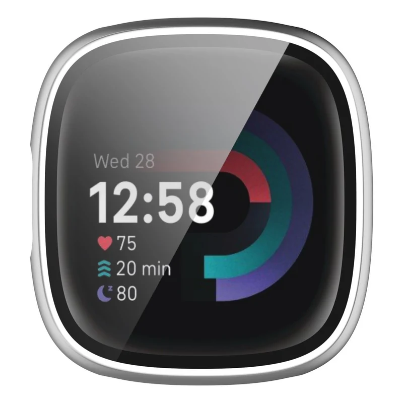 Unglaublich Gut Fitbit Sense 2 / Fitbit Versa 4 Hülle mit Displayschutz in Plastik und Gehärtetes Glas