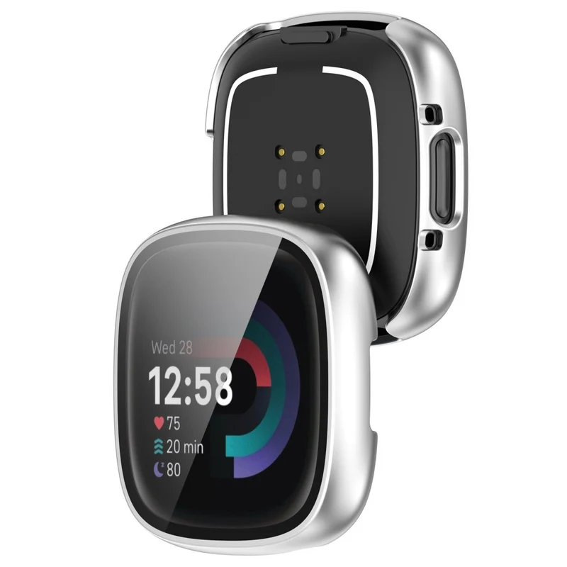 Unglaublich Gut Fitbit Sense 2 / Fitbit Versa 4 Hülle mit Displayschutz in Plastik und Gehärtetes Glas