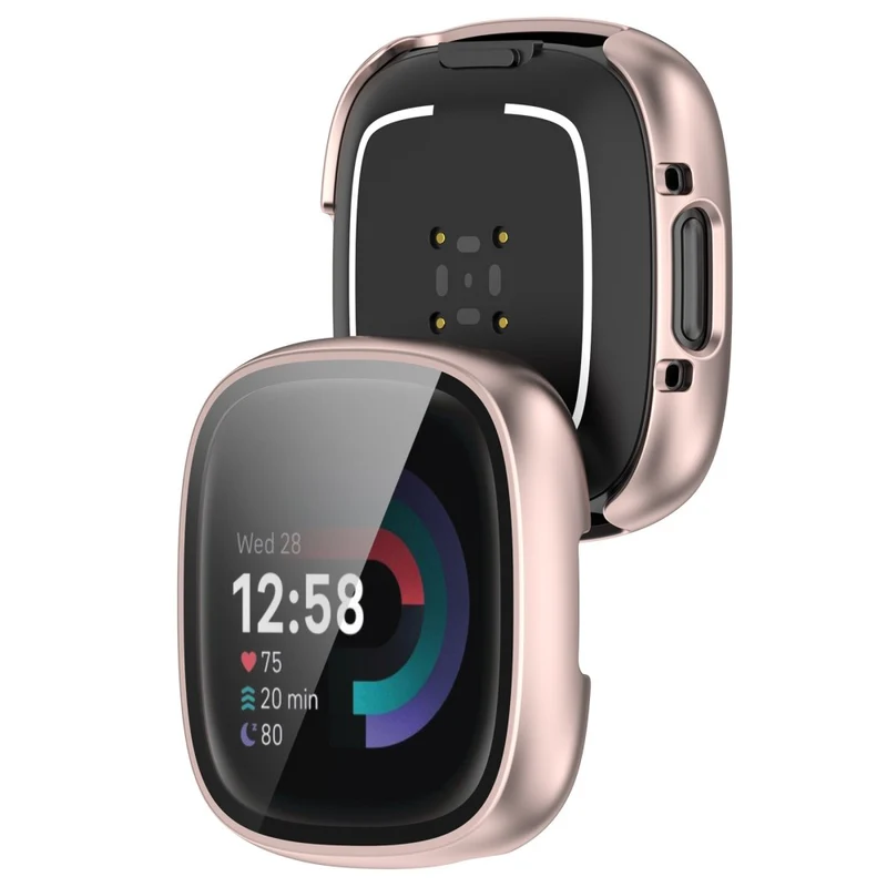 Unglaublich Gut Fitbit Sense 2 / Fitbit Versa 4 Hülle mit Displayschutz in Plastik und Gehärtetes Glas