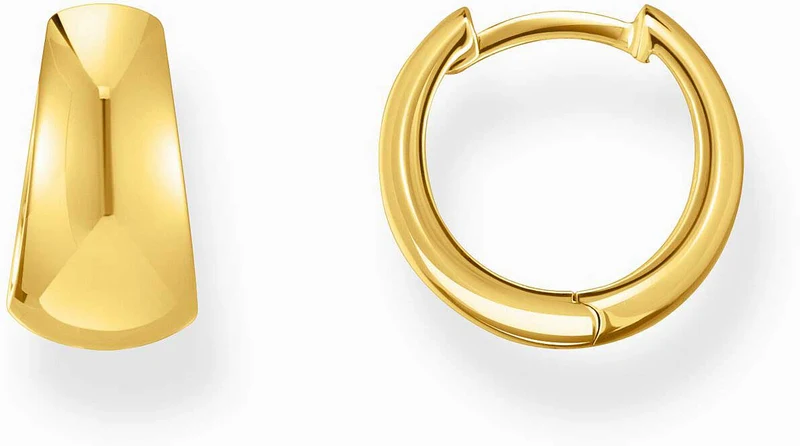 Goldfarbene Kreolen, in eleganter Trapezform mit von den 90s inspirierter Chunky-Optik - Thomas Sabo Modell: CR740-413-39