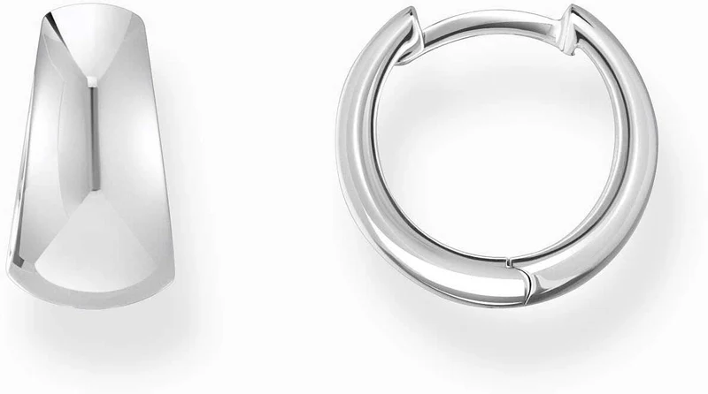 Silberfarbene Kreolen, in eleganter Trapezform mit von den 90s inspirierter Chunky-Optik - Thomas Sabo Modell: CR740-001-21