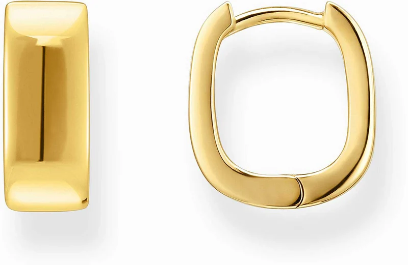 Goldfarbene Kreolen, Mit eckiger Form und minimalistischem Design - Thomas Sabo Modell: CR743-413-39