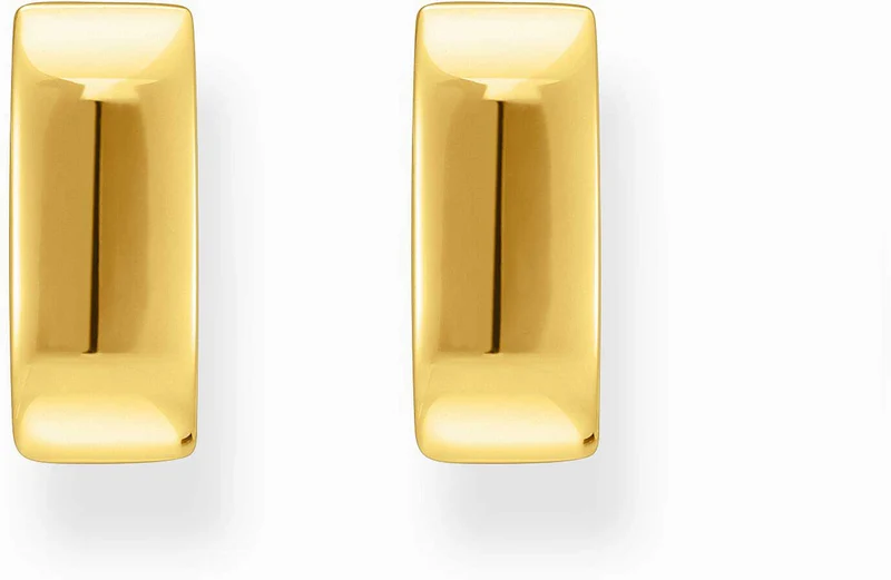 Goldfarbene Kreolen, Mit eckiger Form und minimalistischem Design - Thomas Sabo Modell: CR743-413-39