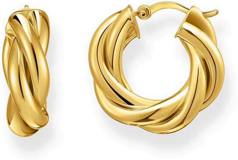 Goldfarbene Kreolen, in verschlungener Optik für romantische und edle Looks - Thomas Sabo Modell: CR742-413-39