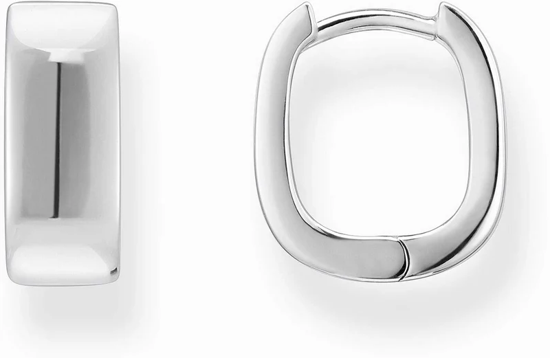 Silberfarbene Kreolen, Mit eckiger Form und minimalistischem Design - Thomas Sabo Modell: CR742-001-21