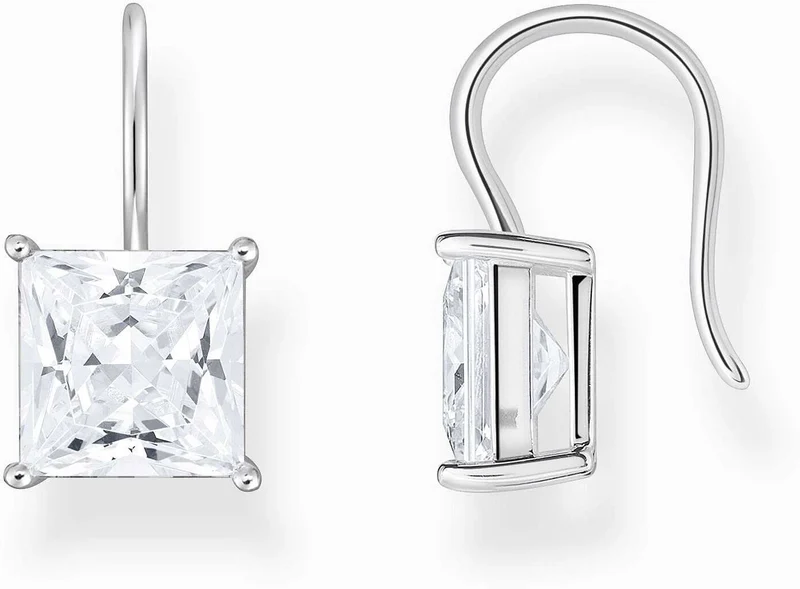 Ohrhänger mit großem, weißem Zirkonia im Prinzessschliff - Thomas Sabo Modell: H2289-051-14