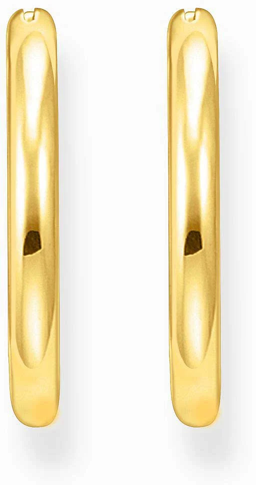 Goldfarbene, klassische Kreolen, mit abgerundeter, etwas breiterer Form - Thomas Sabo Modell: CR745-001-21