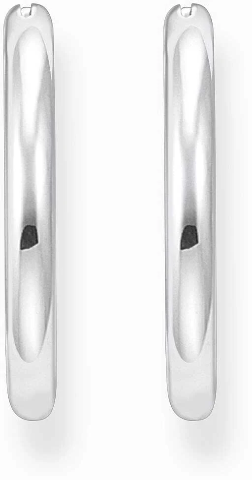 Silberfarbene, klassische Kreolen, mit abgerundeter, etwas breiterer Form - Thomas Sabo Modell: CR745-001-21