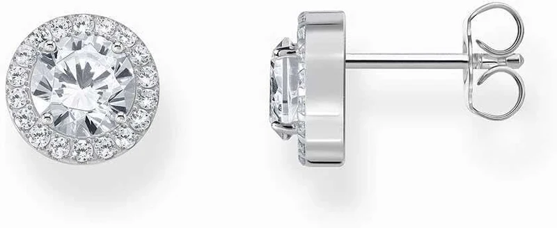 Halo-Ohrstecker mit weißem Stein im Brillantschliff - Thomas Sabo Modell: H2304-051-14