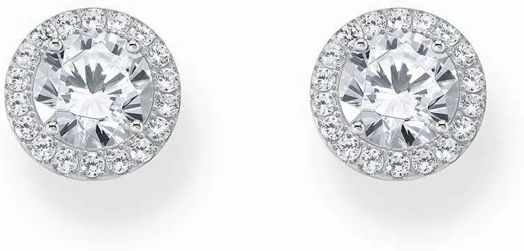 Halo-Ohrstecker mit weißem Stein im Brillantschliff - Thomas Sabo Modell: H2304-051-14