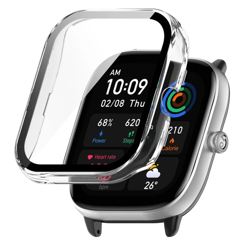 Absolut Schön Amazfit GTS 4 Mini Hülle mit Displayschutz in Plastik und Gehärtetes Glas