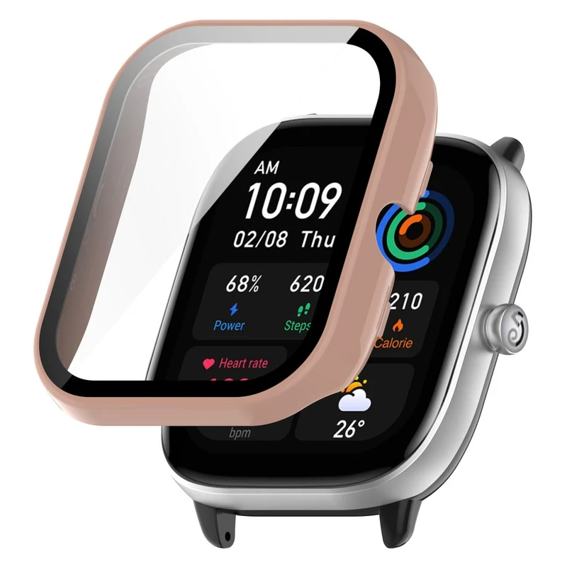 Absolut Schön Amazfit GTS 4 Mini Hülle mit Displayschutz in Plastik und Gehärtetes Glas
