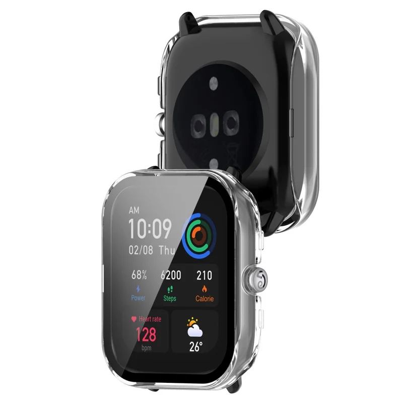 Absolut Schön Amazfit GTS 4 Mini Hülle mit Displayschutz in Plastik und Gehärtetes Glas