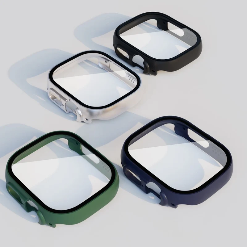 Absolut Schön Apple Watch Ultra Hülle mit Displayschutz in Plastik und Gehärtetes Glas
