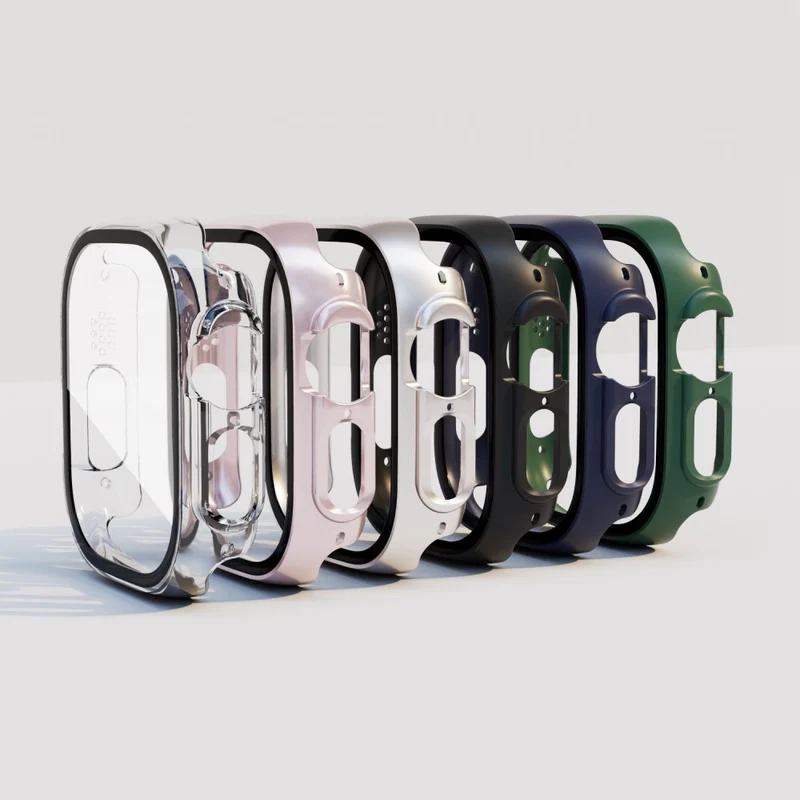 Absolut Schön Apple Watch Ultra Hülle mit Displayschutz in Plastik und Gehärtetes Glas