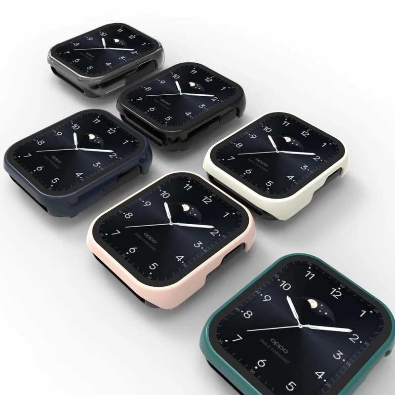 Mega Modisch Oppo Watch 3 Hülle mit Displayschutz in Plastik und Gehärtetes Glas