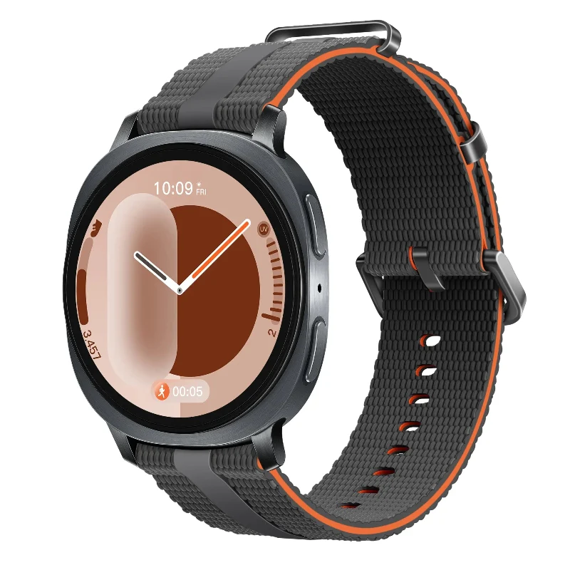 Samsung Galaxy Watch 8 - 44mm Silikon Active Armband (Hellgrau/Orange)