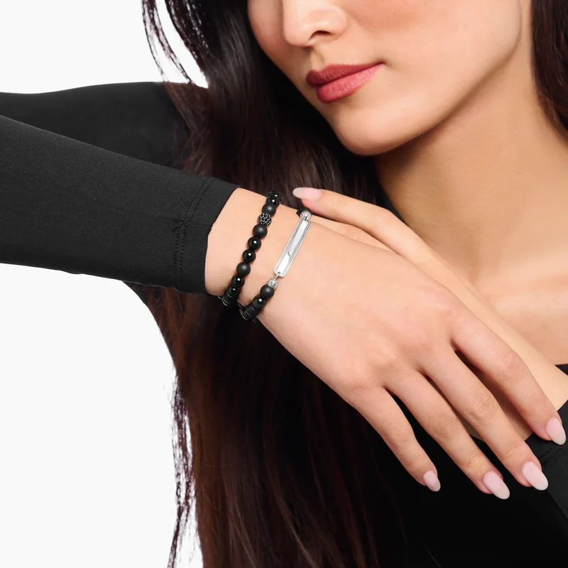 Beads Armband aus Obsidian und schwarzem Zirkoniastein - Thomas Sabo Modell: A2194-705-11-L19