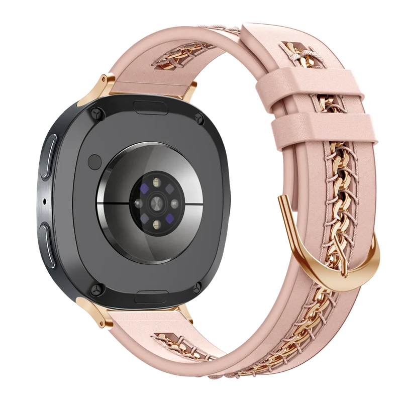 Bandz Samsung Galaxy Watch 8 Classic Lederarmband 'Chains' (Rosa)