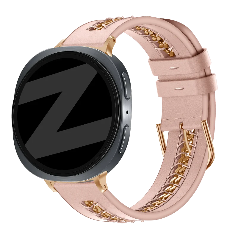 Bandz Samsung Galaxy Watch 8 - 40mm Lederarmband 'Chains' (Rosa)