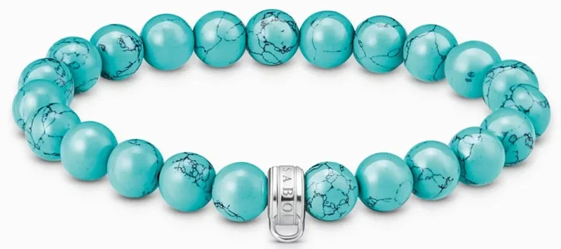 Thomas Sabo Bead-Armband Modell: X0293-404-17-L17 mit türkisen Steinen und ringförmiger Öse für Charms