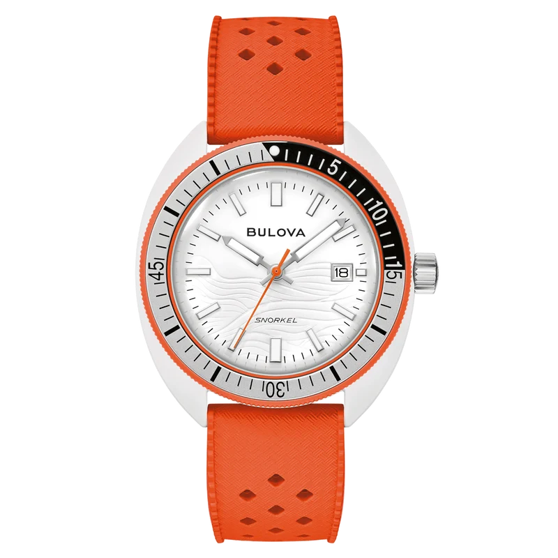 Bulova Snorkel 98B448 Herrenuhr • Hybrid-Keramik Gehäuse • Orange Lünette