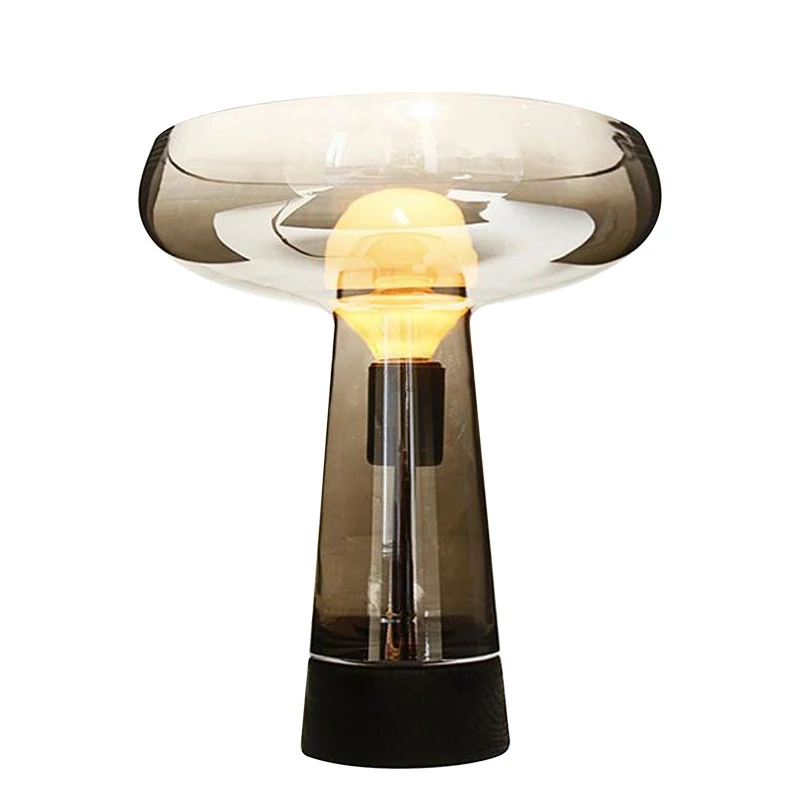 Elegante transparente Glas Tischlampe