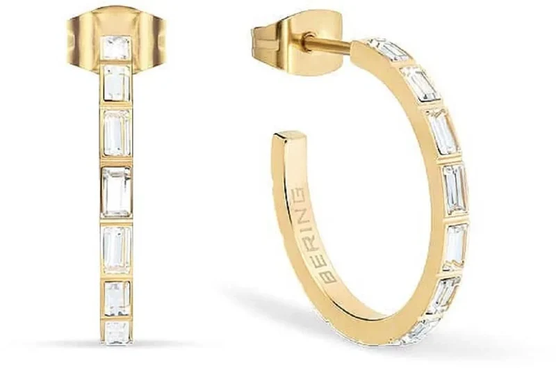 Kreolen aus Edelstahl mit Steinchen - Bering Jewelry Modell: 738-27-05