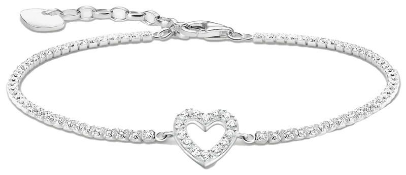 Tennisarmband Herz mit weißen Steinen Silber - Thomas Sabo Modell: A2177-051-14-L19V