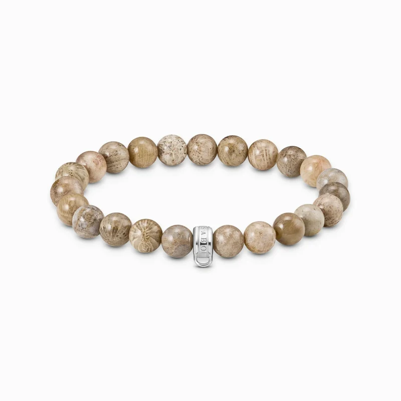 Thomas Sabo Bead-Armband Modell: X0293-014-16-L17 mit Beads aus hellem Daisy Jaspis und ringförmiger Öse für Charms