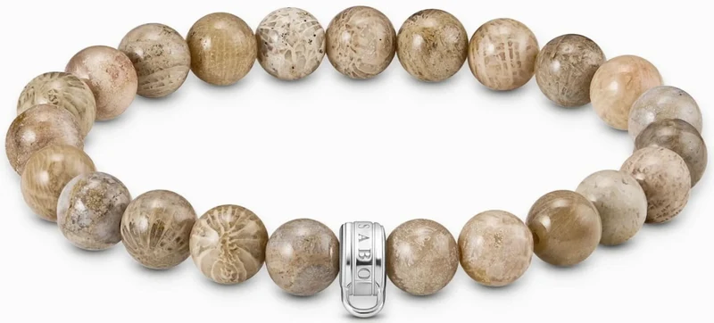 Thomas Sabo Bead-Armband Modell: X0293-014-16-L19 mit Beads aus hellem Daisy Jaspis und ringförmiger Öse für Charms