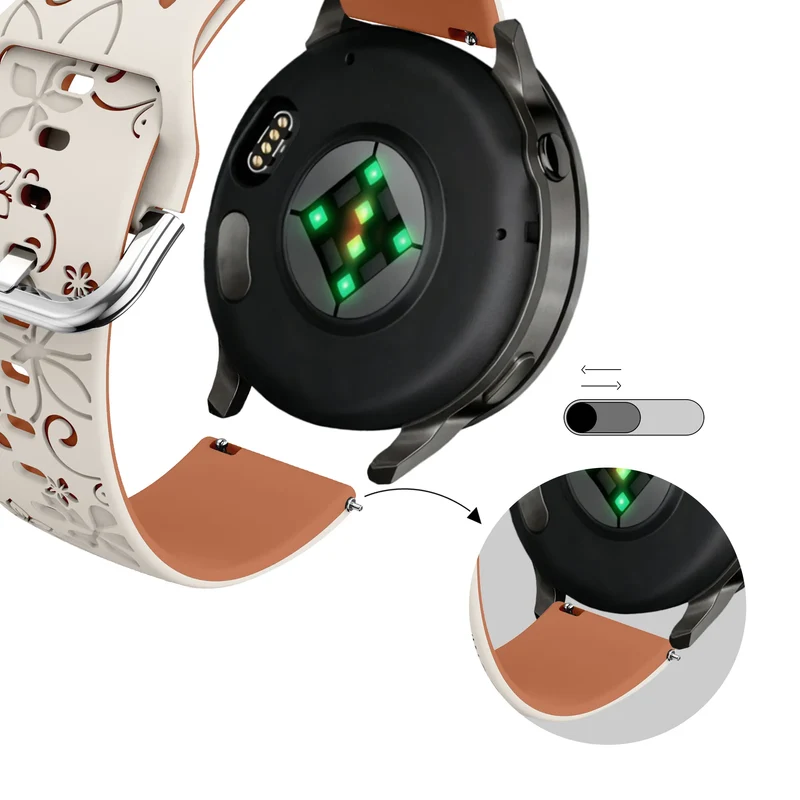 Bandz Garmin Forerunner 70 Silikonarmband 'Flowers' (Polarstern/Braun)