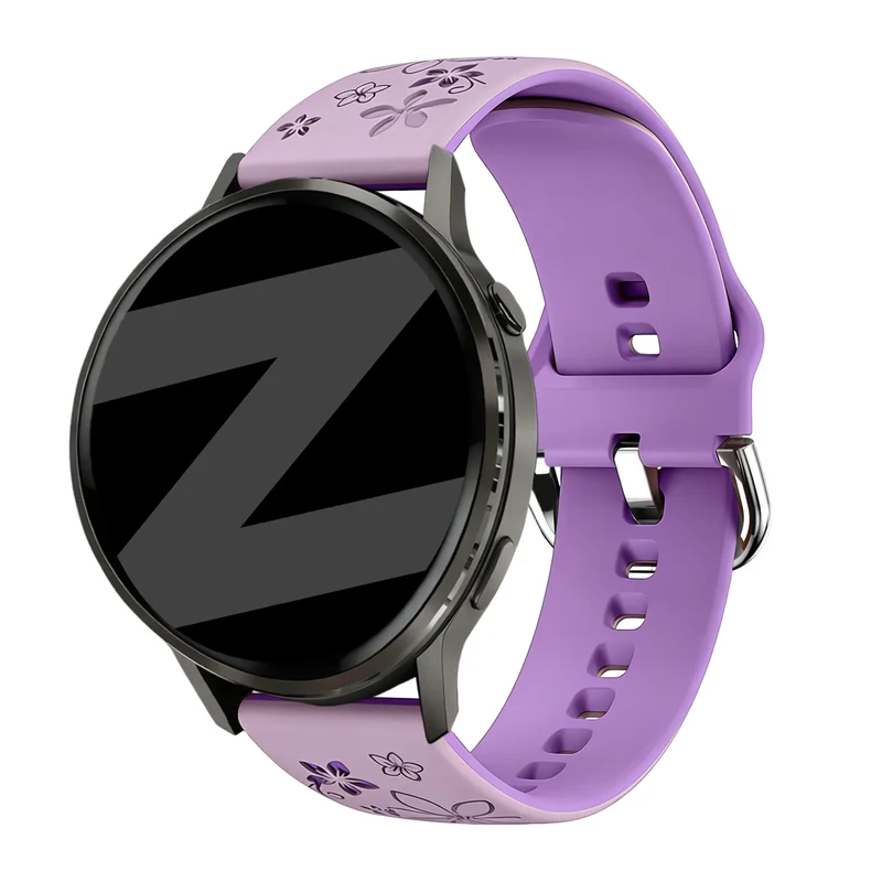 Bandz Garmin Forerunner 70 Silikonarmband 'Flowers' (Flieder/Lila)