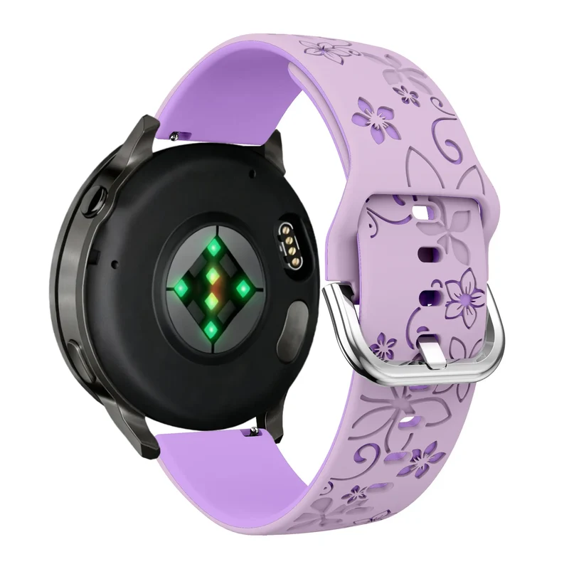 Bandz Garmin Forerunner 70 Silikonarmband 'Flowers' (Flieder/Lila)