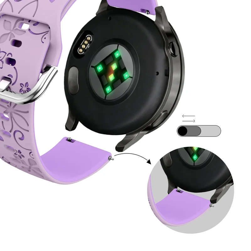 Bandz Garmin Forerunner 70 Silikonarmband 'Flowers' (Flieder/Lila)