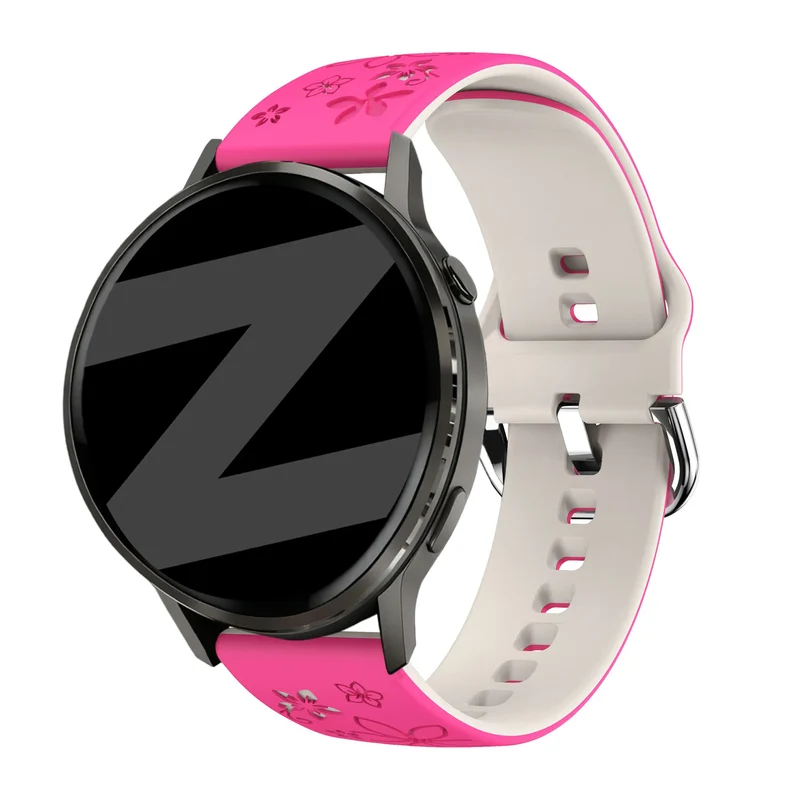 Bandz Garmin Forerunner 70 Silikonarmband 'Flowers' (Knalliges Rosa/Polarstern)