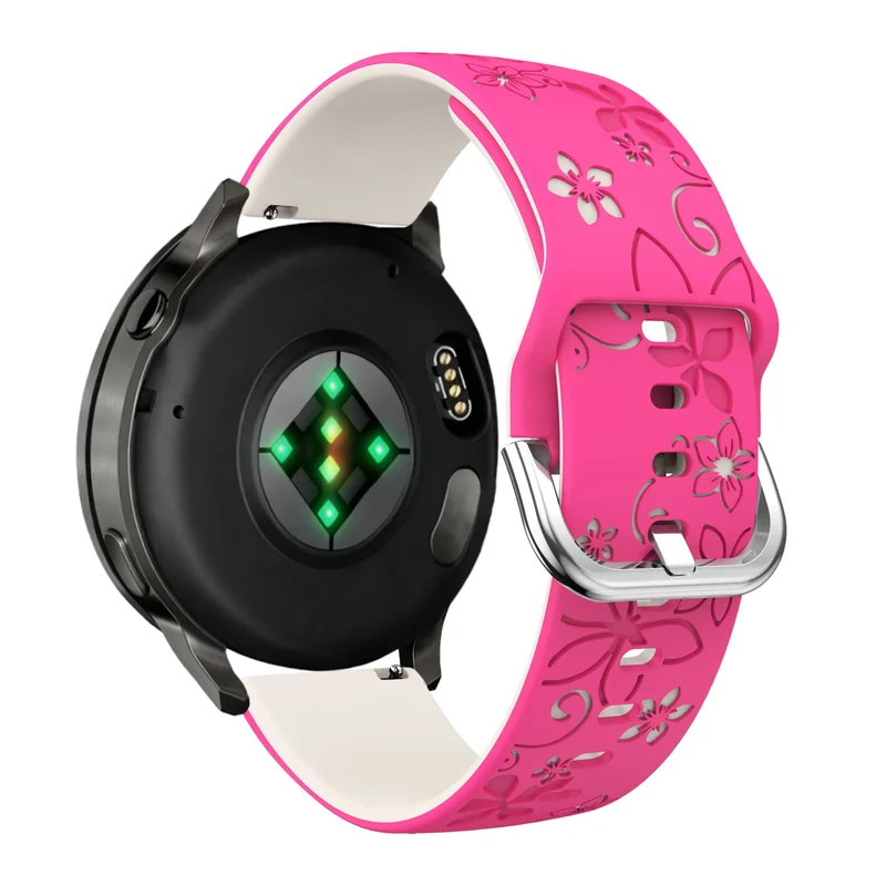 Bandz Garmin Forerunner 70 Silikonarmband 'Flowers' (Knalliges Rosa/Polarstern)